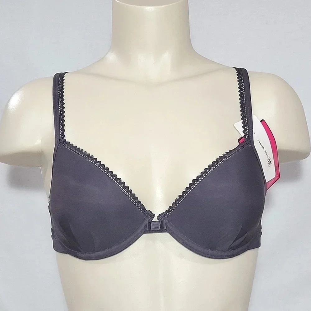 34B Lily Of France 2175210 French Charm Push Up Underwire Bra Black NWT